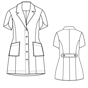 Patron ropa, Fashion sewing pattern, molde confeccion, patronesymoldes.com Hospital Coat 9261 UNIFORMS One-Piece